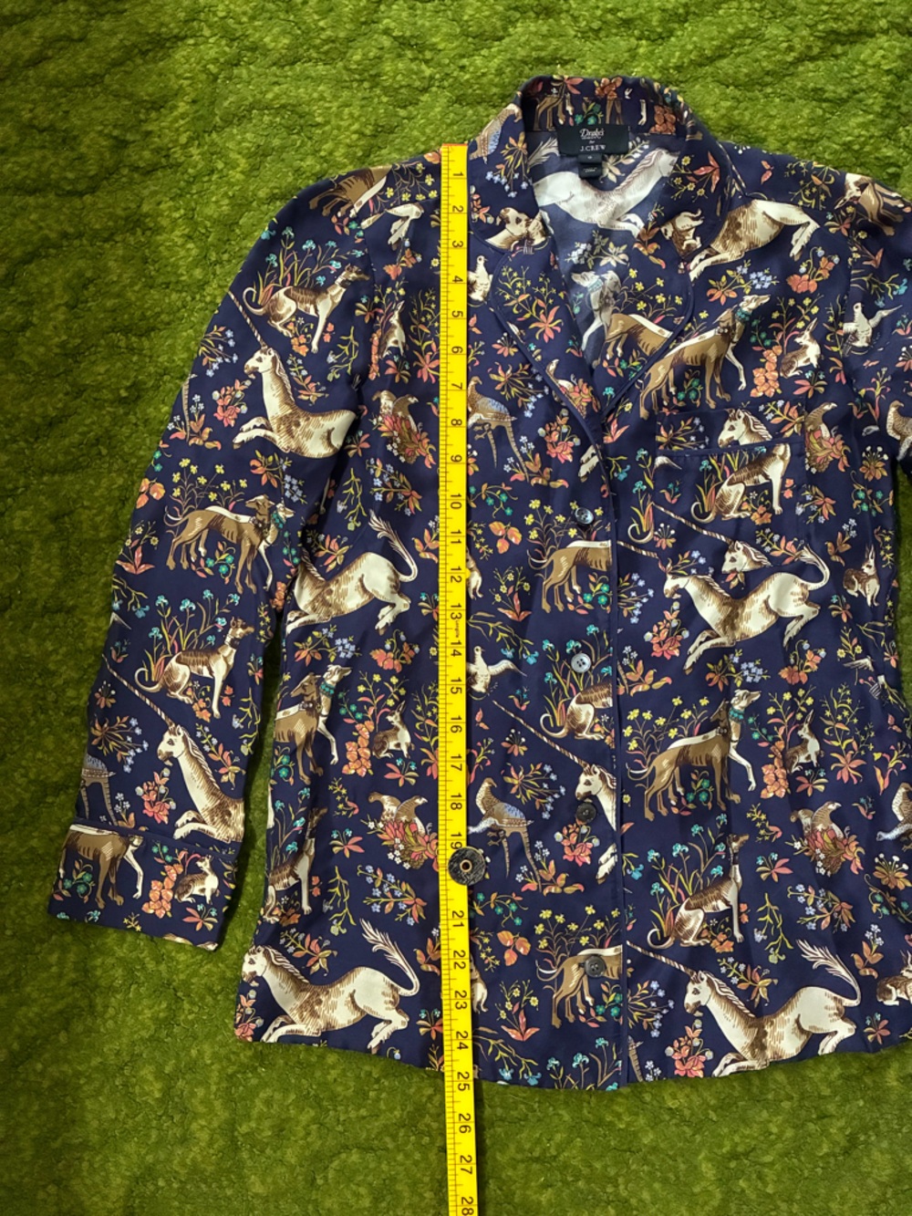 Rare! Drake’s London for J. Crew Midnight Unicorn Silk Shirt - Picture 11 of 13